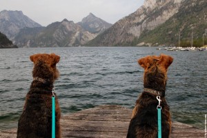 Basia mit ihrer Tochter Tina am Traunsee, April 2015